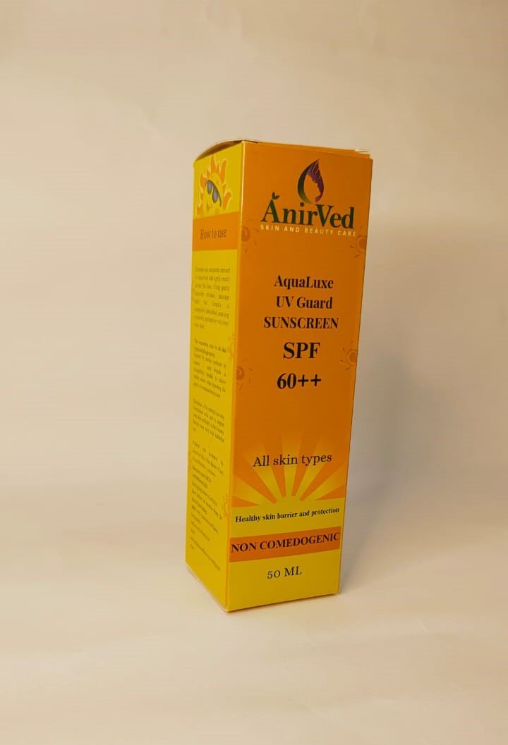 anirved aqualux uv guard spf 60++ sunscreen 50ml anirved aqualux uv guard spf 60++ sunscreen 50ml