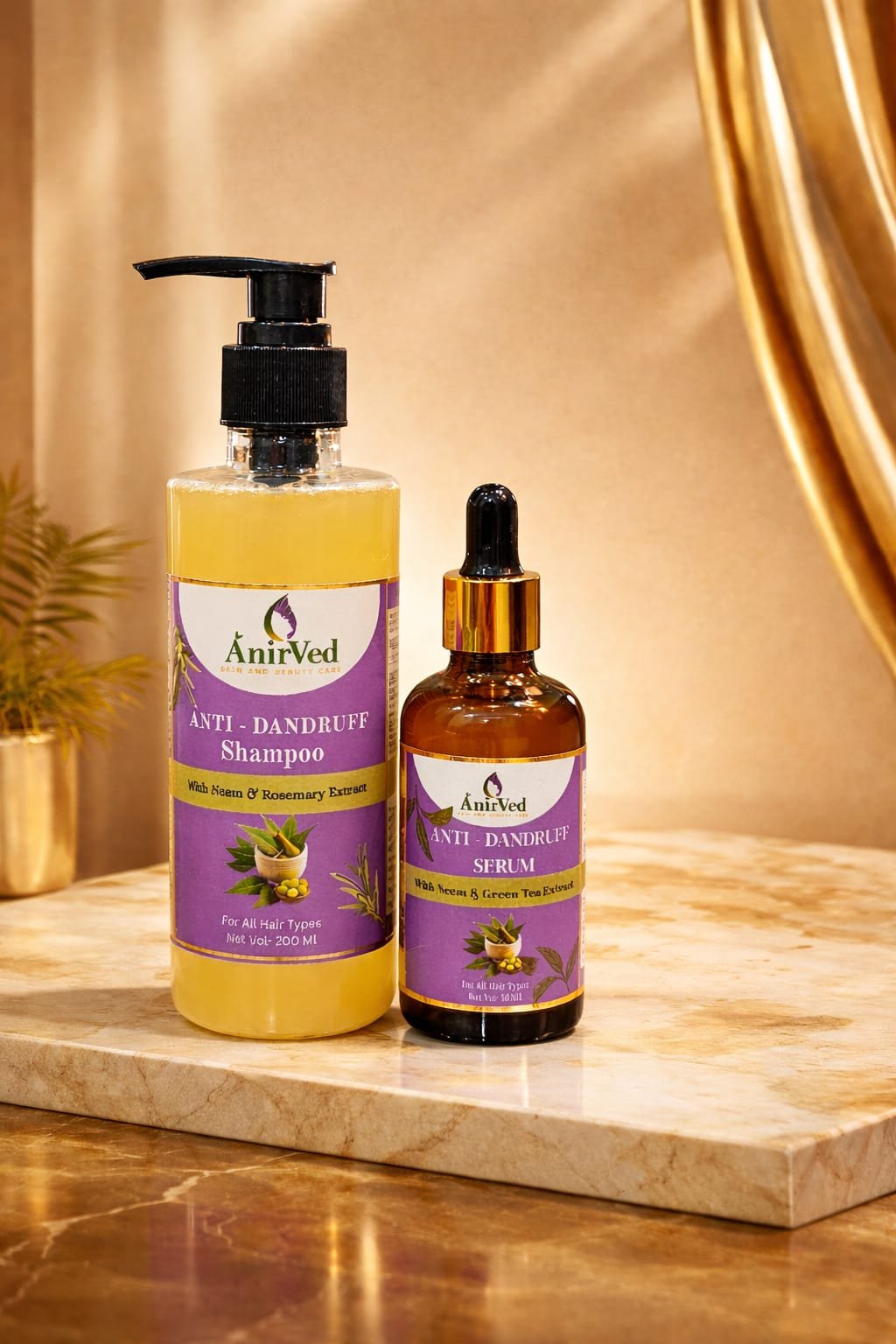 anirved anti dandruff combo: herbal shampoo (200ml) & scalp serum (50ml) anirved anti dandruff combo: herbal shampoo (200ml) & scalp serum (50ml)